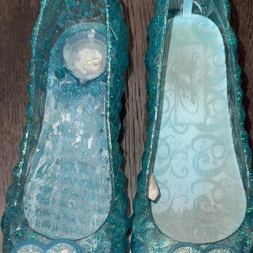 Sparkling glitter light up Blue princess Cinderella Shoes